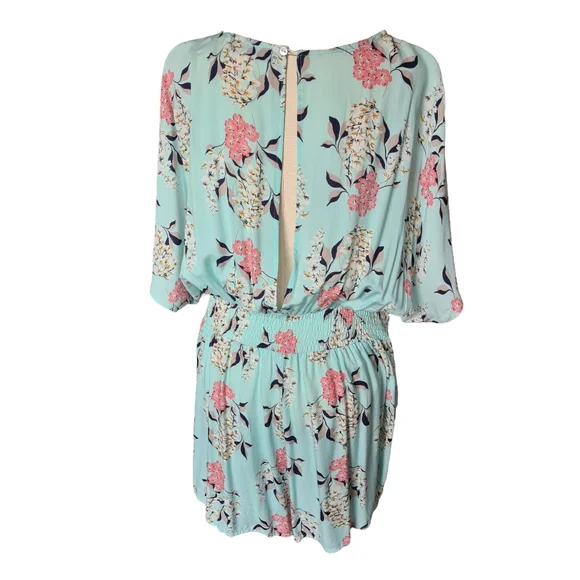 Zen Garden Size L Boho Floral Pastel Blur & Pink Summer Playsuit - Picture 4 of 11